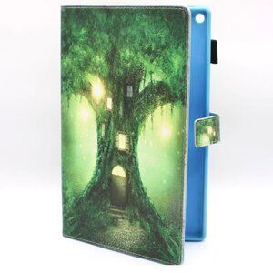 Treehouse Design Kindle Case Card Slot Magnetic Closure Fit Fire HD 10 (7th Gen)